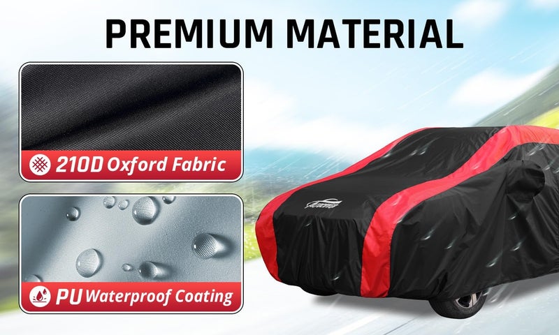 AltoCover SUV Car Cover Custom Fit for Toyota RAV4 1996-2025, Honda CRV 1997-2025, Car Cover Waterproof All Weather Outdoor Protection with Red Strip Design - Image 3